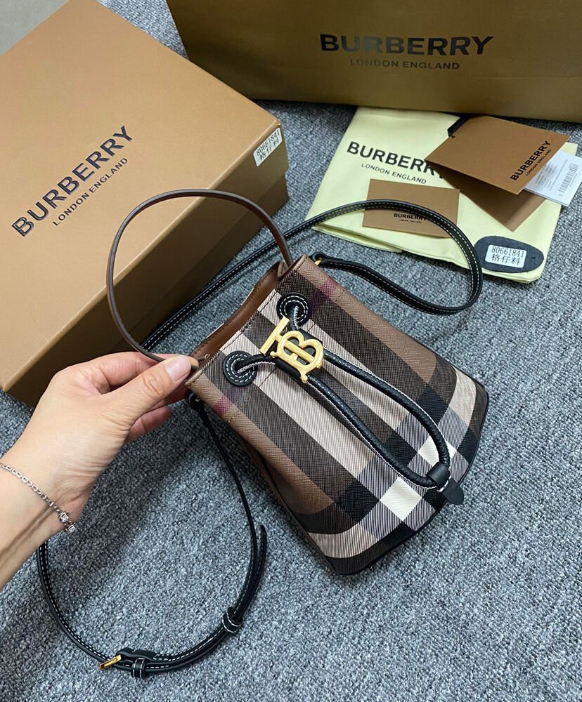Burberry Mini TB Bucket Bag Coffee - Image 2