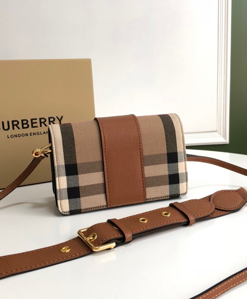 Burberry Small Buckle Crossbody Bag Coffee - Image 4