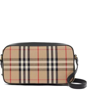 Burberry Small Vintage Check and Leather Camera Bag Apricot