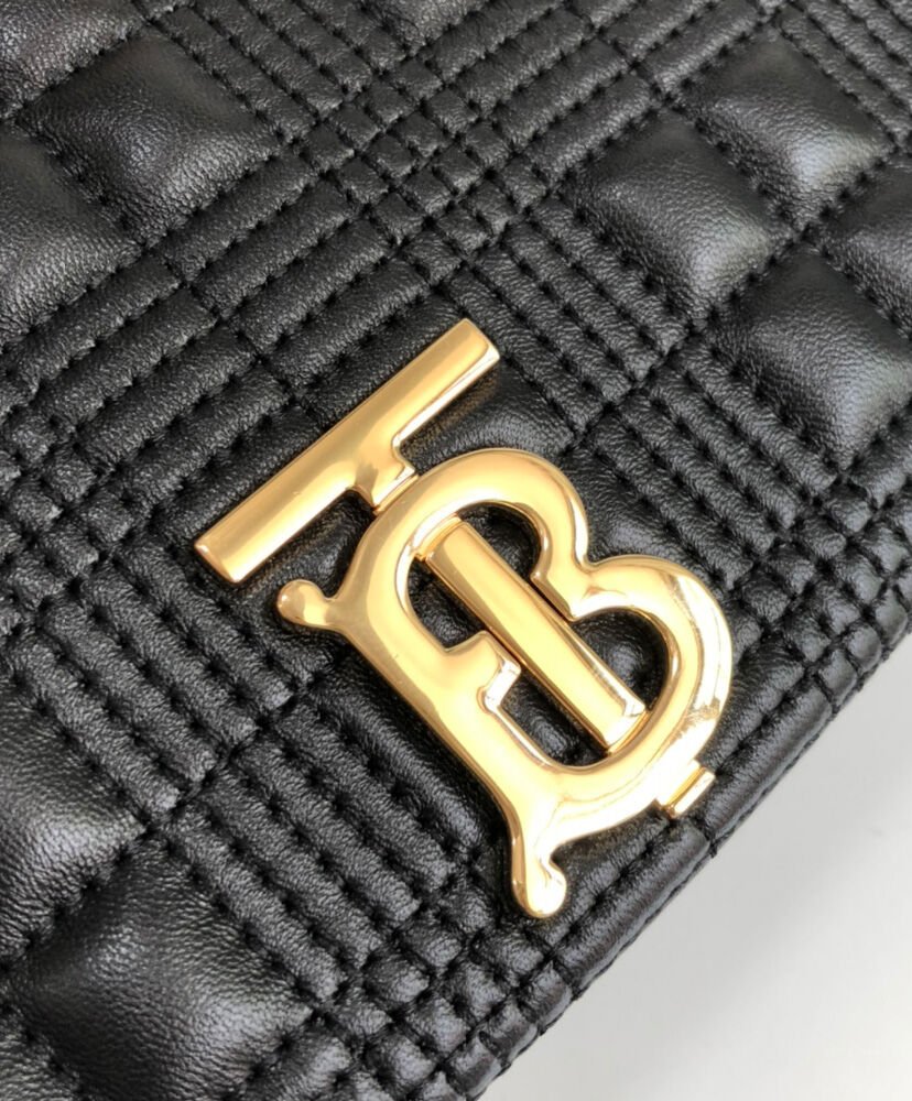 Burberry Small Quilted Lambskin Lola Bag Black - Image 6