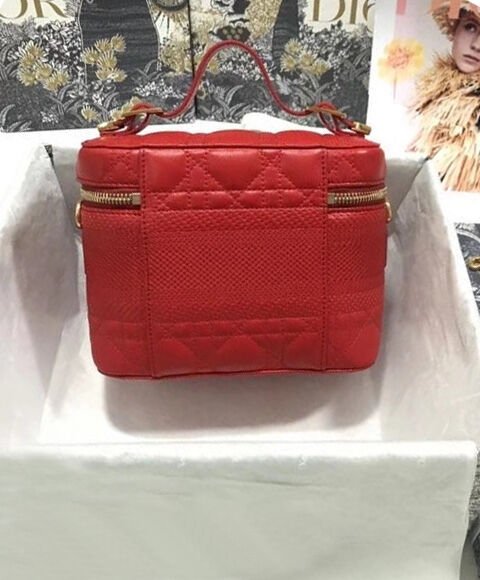 Christian Dior The Leather Vanity Bag Red - Image 6