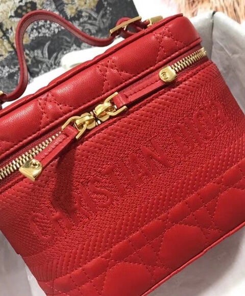 Christian Dior The Leather Vanity Bag Red - Image 7