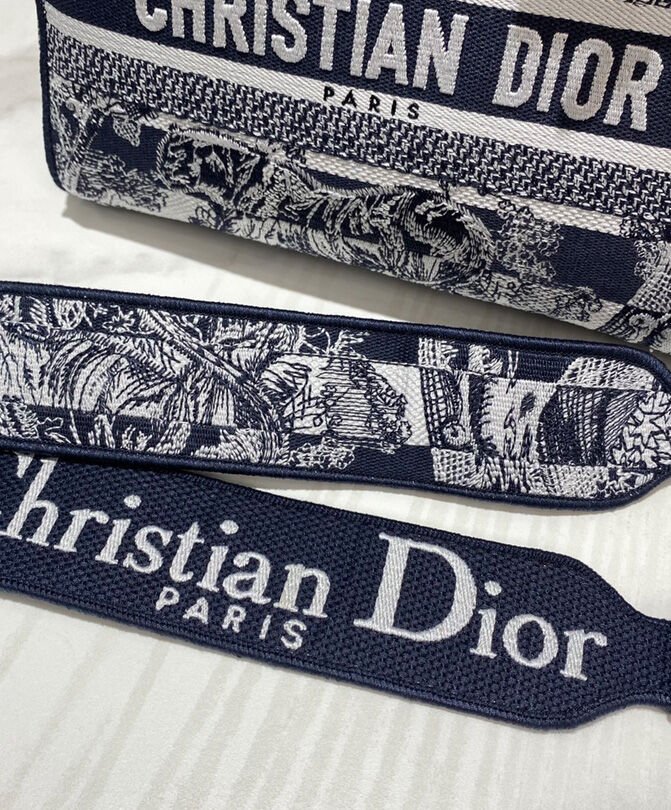 Christian Dior Medium Lady D-Lite Bag Dark Blue - Image 7