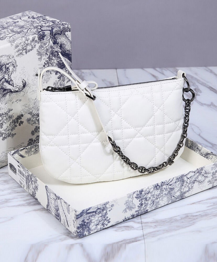 Christian Dior Mini Dior Caro Tulip Bag White - Image 3
