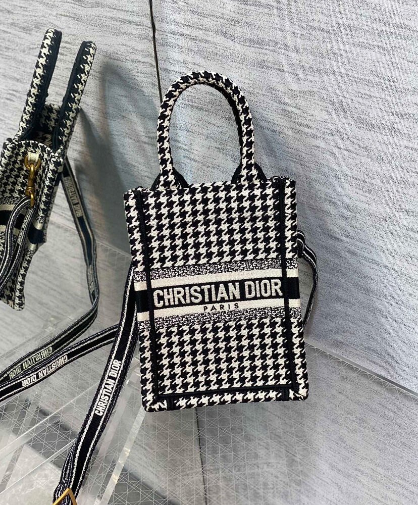 Christian Dior Mini Dior Book Tote Phone Bag Black - Image 3
