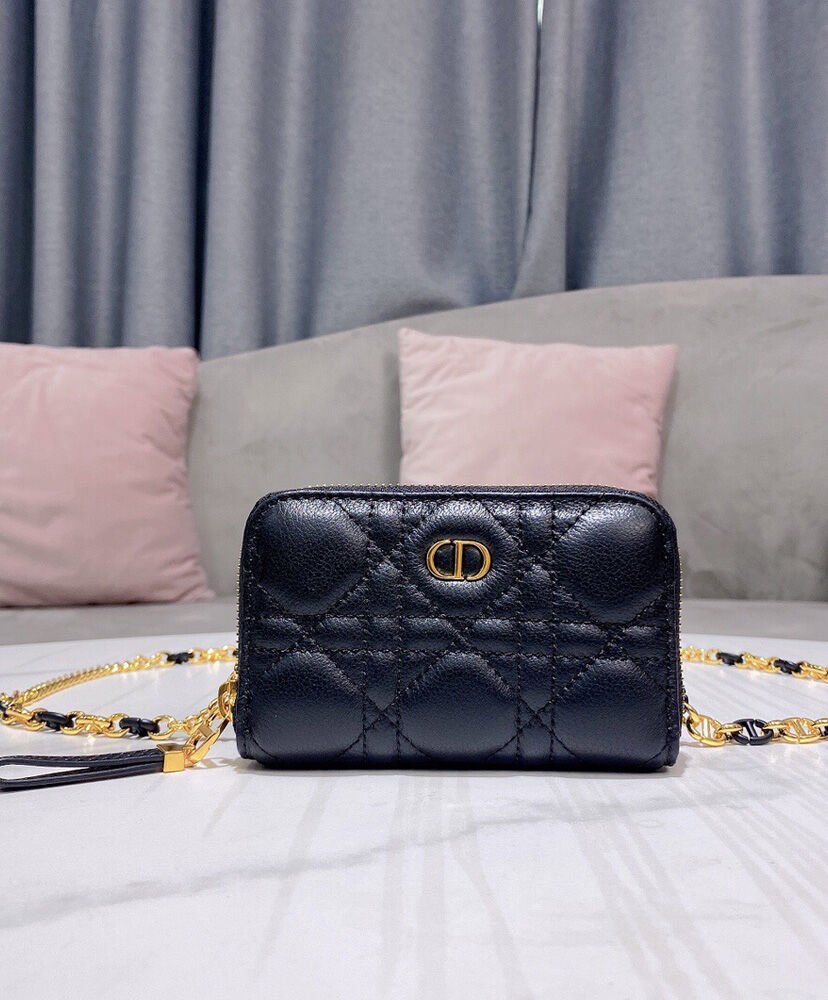 Christian Dior Mini Dior Caro Zipped Pouch Black - Image 2
