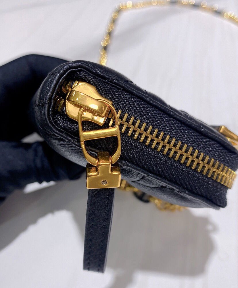 Christian Dior Mini Dior Caro Zipped Pouch Black - Image 7