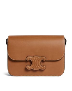 Celine Classique Cuir Triomphe Bag In Natural Calfskin Coffee