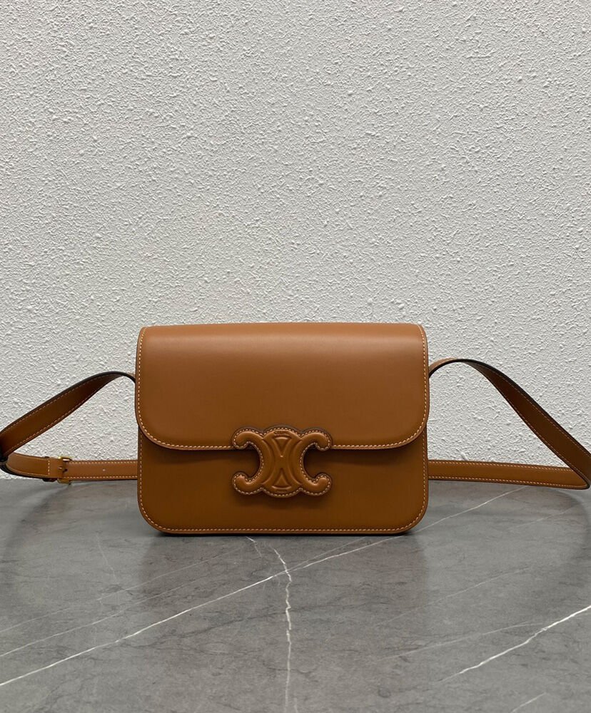 Celine Classique Cuir Triomphe Bag In Natural Calfskin Coffee - Image 2