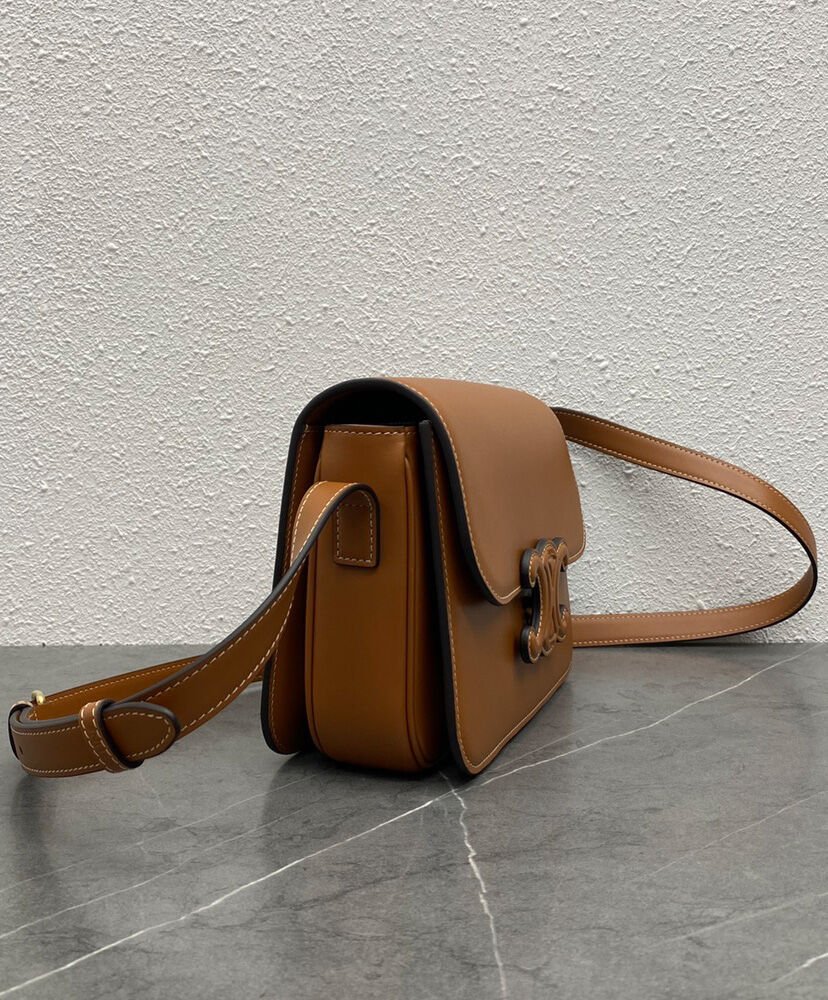 Celine Classique Cuir Triomphe Bag In Natural Calfskin Coffee - Image 3