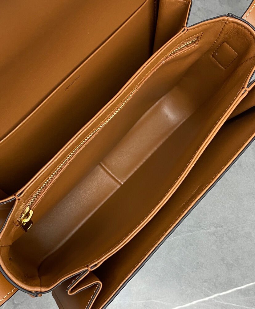 Celine Classique Cuir Triomphe Bag In Natural Calfskin Coffee - Image 9