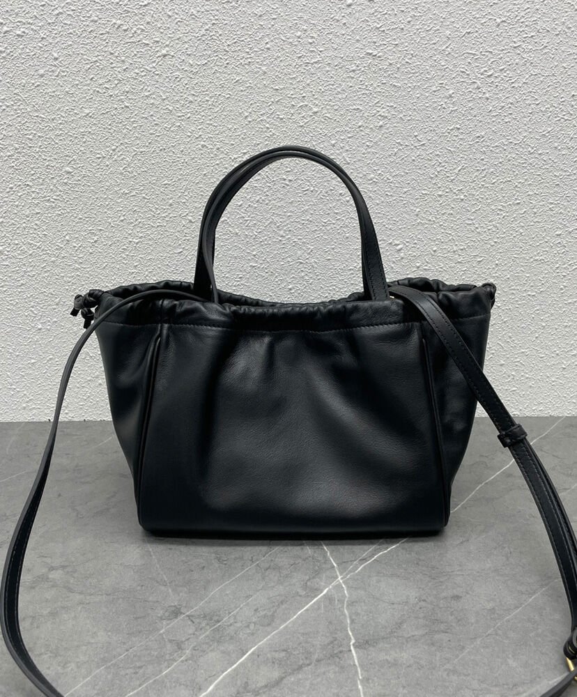 Celine Small Cabas Drawstring Cuir Triomphe In Smooth Calfskin Black - Image 4
