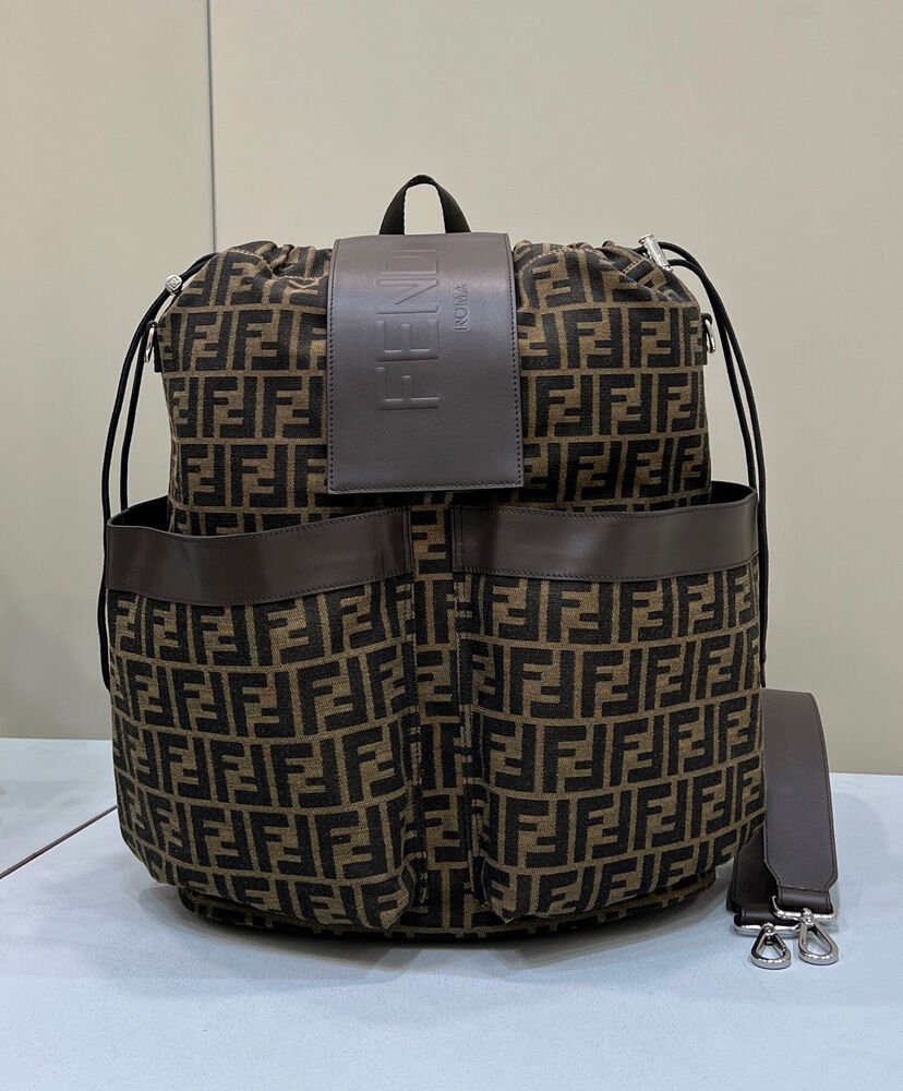 Fendi Drawstring Backpack 7VZ056 Dark Coffee - Image 2