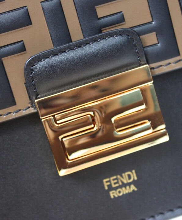 Fendi Kan I Leather Bag 8BT315 Coffee - Image 6