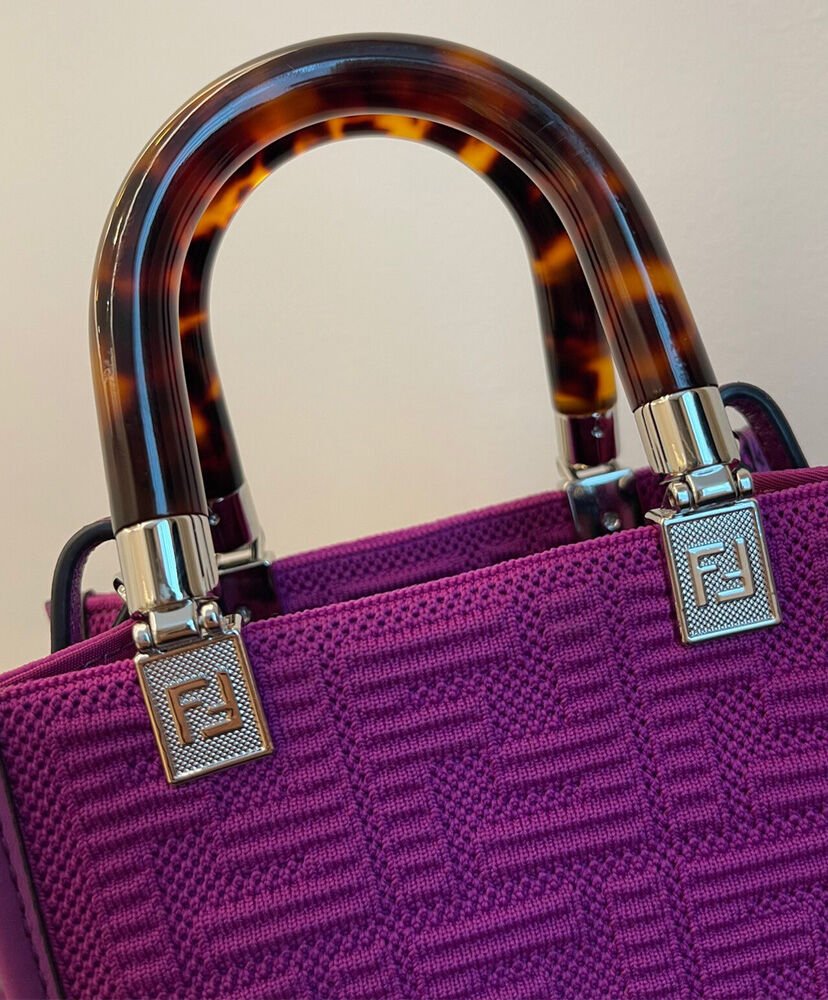 Fendi Mini Sunshine Shopper FF Fabric Mini Bag 8BS051 Peachblow - Image 7