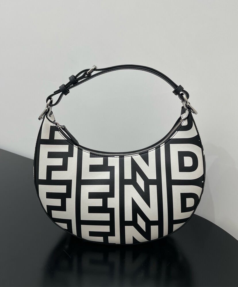 Fendi Fendigraphy Small Two-tone printed leather Fendi Roma Capsule Bag 8BR798 Black - Image 4