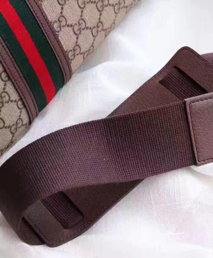 Gucci Soft GG Supreme Duffle Bag With Web 459311 Coffee - Image 5