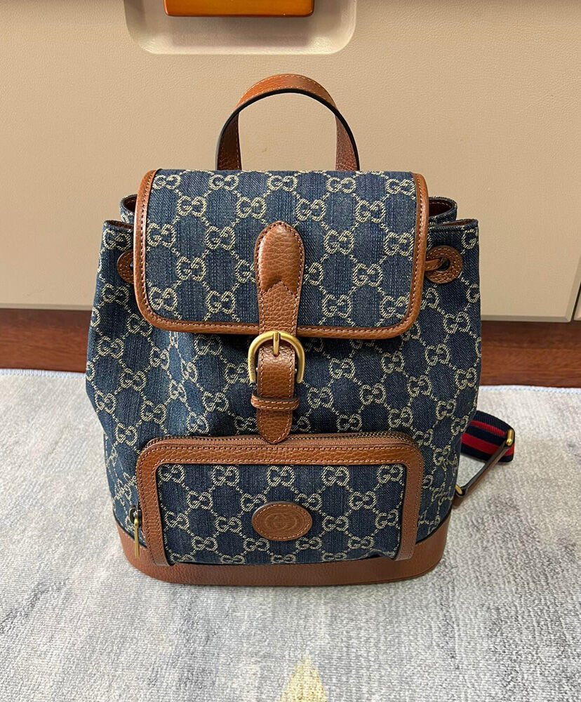 Gucci Backpack With Interlocking G 674147 Dark Blue - Image 2