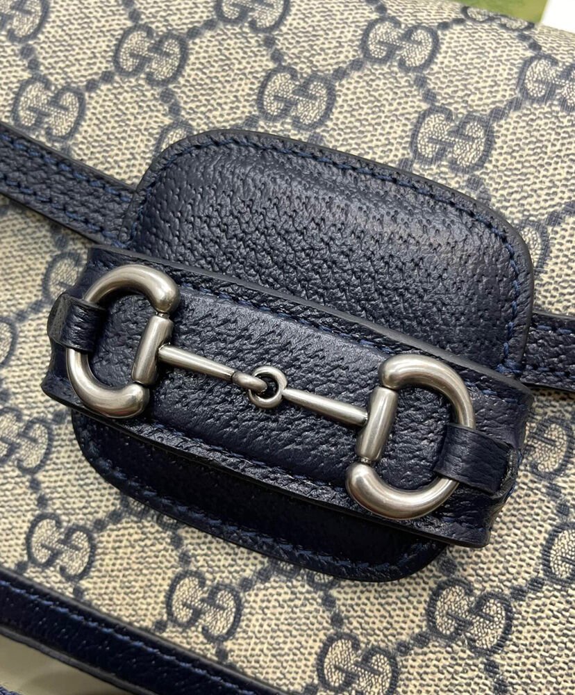 Gucci Horsebit 1955 GG Mini Bag 658574 Dark Blue - Image 6