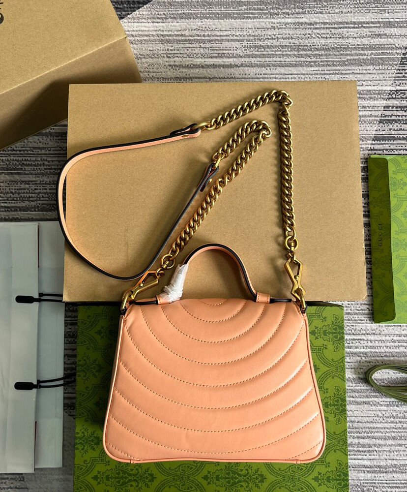 Gucci GG Marmont Mini Top Handle Bag 547260 Pink - Image 4