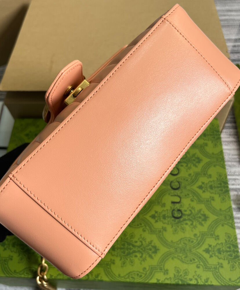 Gucci GG Marmont Mini Top Handle Bag 547260 Pink - Image 6
