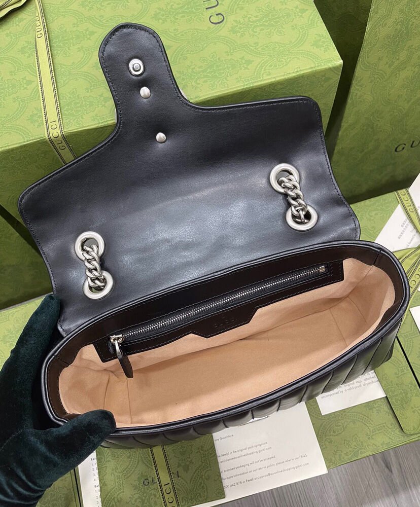 Gucci GG Marmont Small Shoulder Bag 443497 Black - Image 7