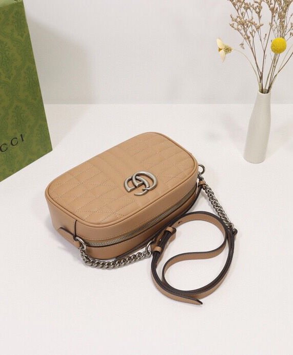 Gucci GG Marmont Small Shoulder Bag 447632 Apricot - Image 4