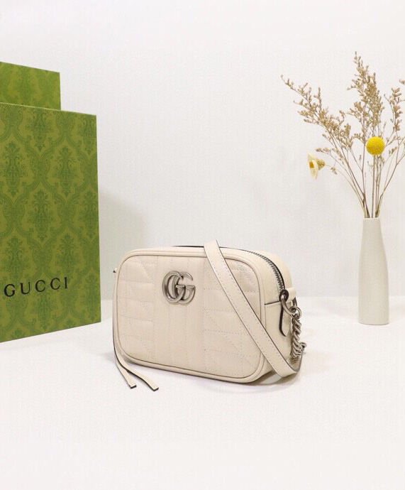 Gucci GG Marmont Mini Shoulder Bag 634936 Cream - Image 3