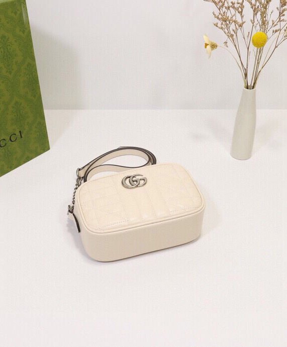 Gucci GG Marmont Mini Shoulder Bag 634936 Cream - Image 5