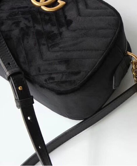 Gucci GG Marmont velvet small shoulder bag 447632 Black - Image 7