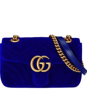 Gucci GG Marmont velvet mini bag 446744 Dark Blue