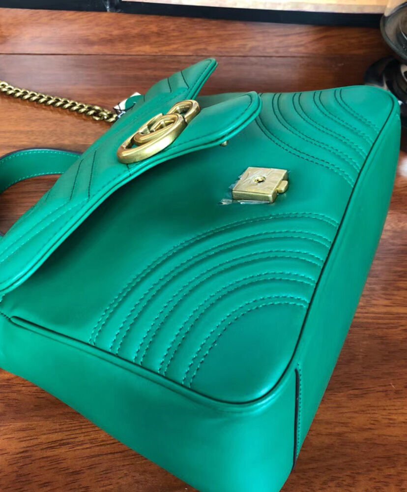 Gucci GG Marmont small top handle bag 498110 Green - Image 8