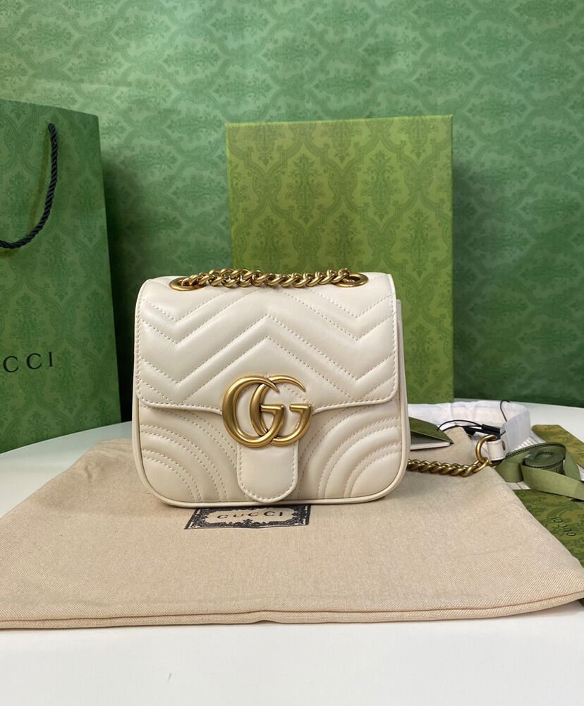 Gucci GG Marmont Mini Shoulder Bag 739682 Cream - Image 2
