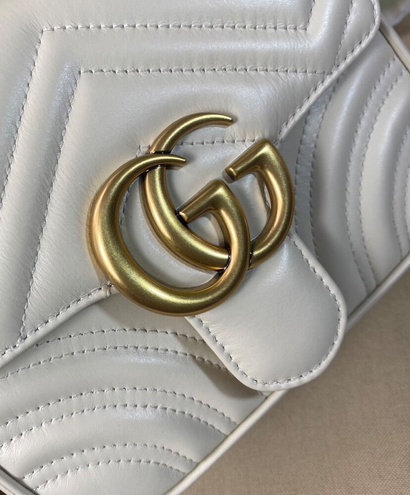 Gucci GG Marmont Mini Shoulder Bag 739682 Cream - Image 8