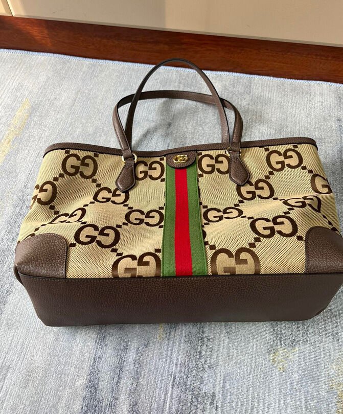 Gucci Ophidia jumbo GG Medium Tote 631685 Brown - Image 4