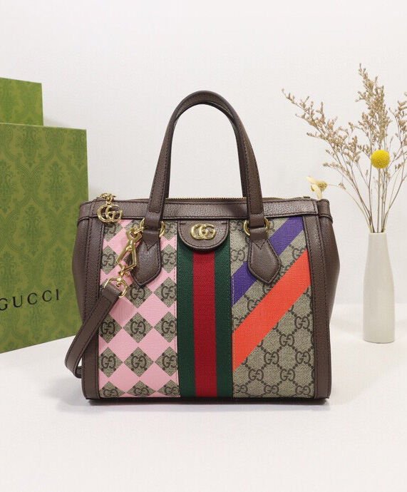 Gucci Ophidia Small Tote Bag 547551 Dark Coffee - Image 2
