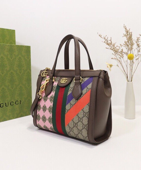 Gucci Ophidia Small Tote Bag 547551 Dark Coffee - Image 3