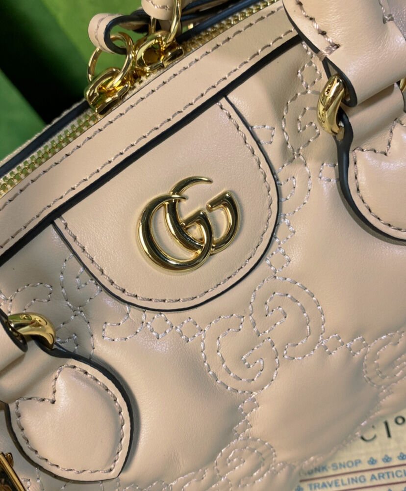 Gucci GG Matelasse Leather Mini Bag 702251 Cream - Image 9