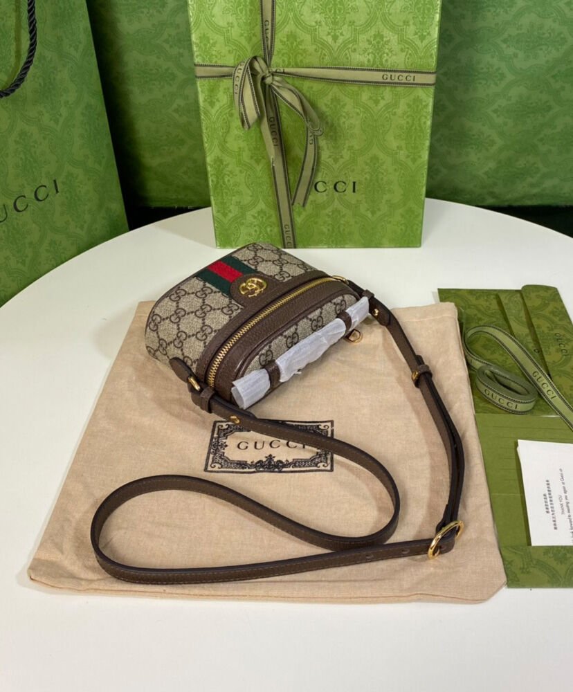 Gucci Ophidia GG Top Handle Mini Bag 699532 Dark Coffee - Image 4