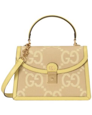 Gucci Ophidia Jumbo GG Top Handle Bag 651055 Yellow