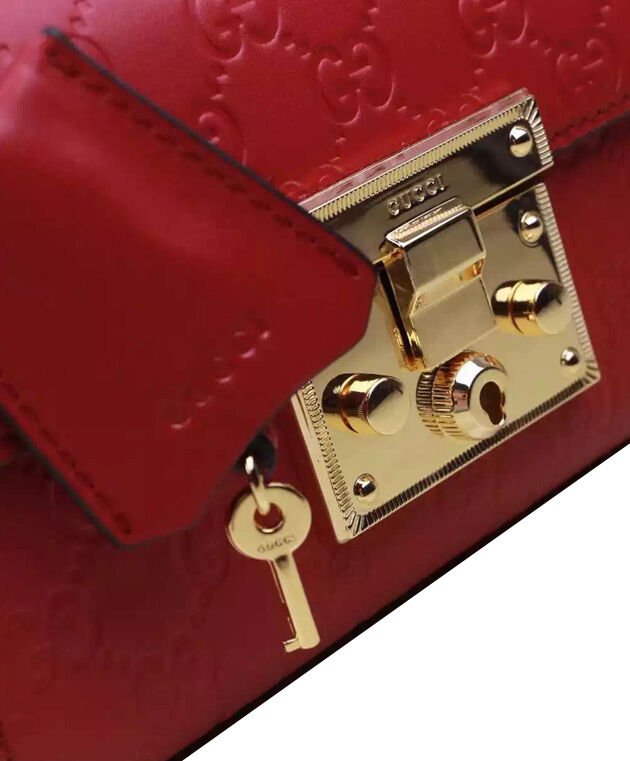 Gucci Padlock Signature Shoulder Bag 409487 Red - Image 6
