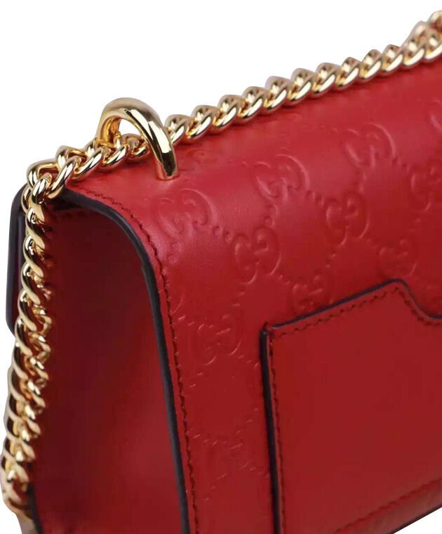 Gucci Padlock Signature Shoulder Bag 409487 Red - Image 7
