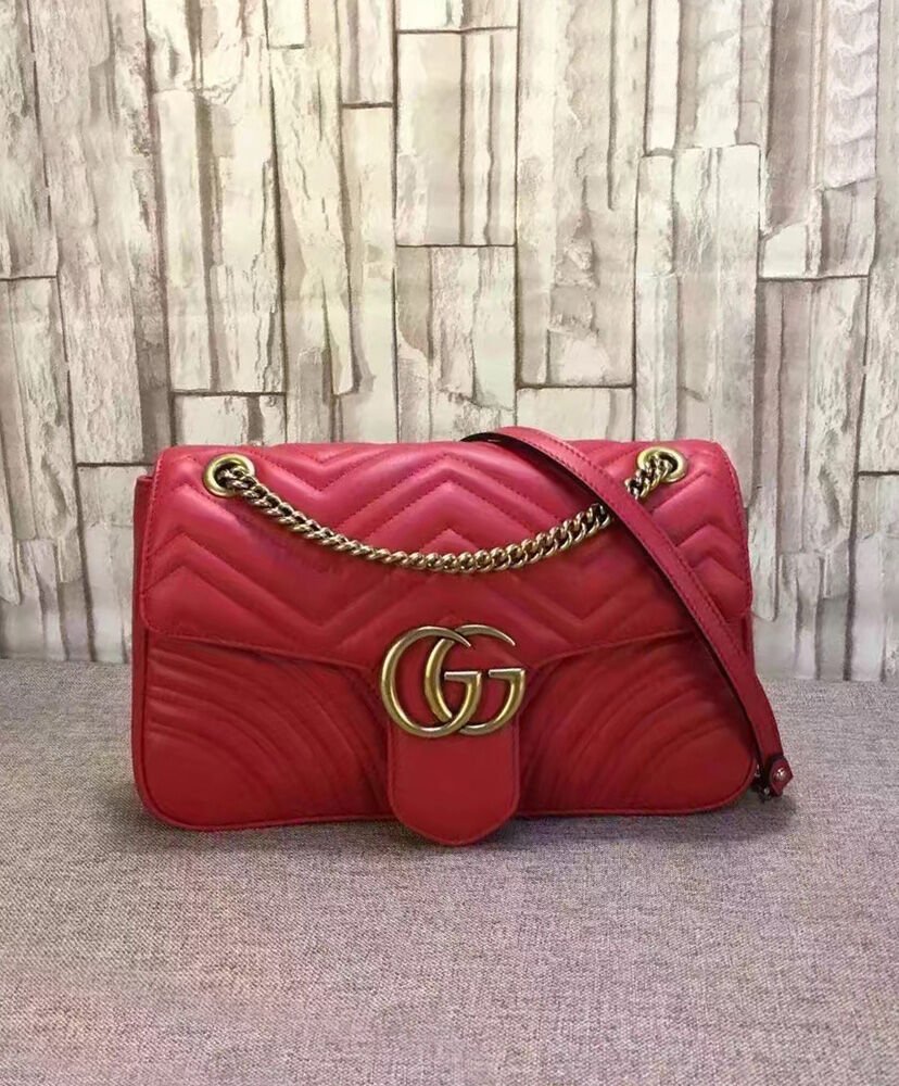 Gucci GG Marmont Matelasse Shoulder Bag 443496 Red - Image 2