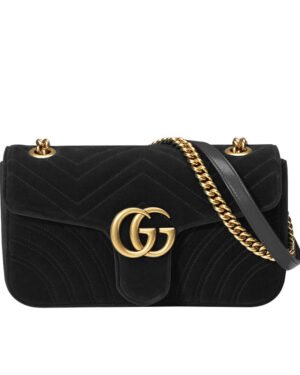 Gucci GG Marmont Velvet Shoulder Bag 443497 Black