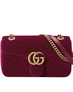 Gucci GG Marmont Velvet Shoulder Bag 443497 Peachblow