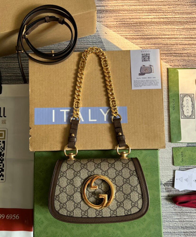Gucci Blondie Mini Shoulder Bag 724645 Dark Coffee - Image 2