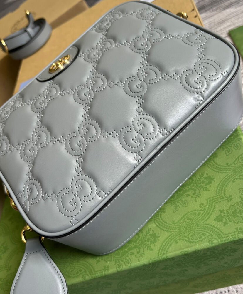 Gucci GG Matelasse Leather Shoulder Bag 702234 Gray - Image 6