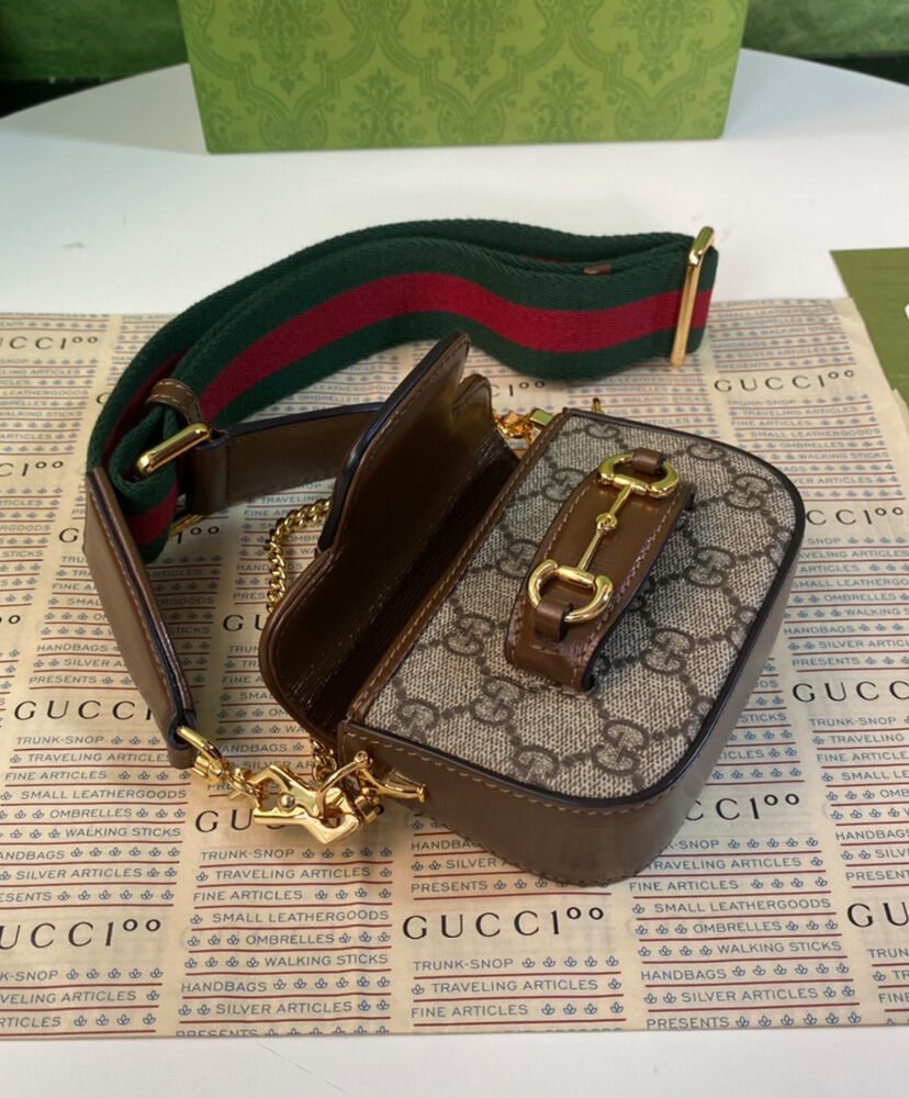 Gucci Horsebit 1955 Strap Wallet 699760 Dark Coffee - Image 9