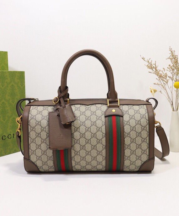 Gucci GG Webbing Small Travel Bag 645017 Dark Coffee - Image 2