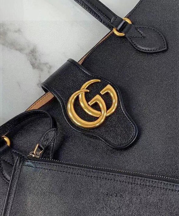 Gucci Medium Tote With Double G 649577 Black - Image 8